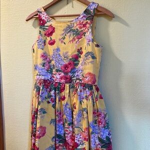 Floral Yellow Sleeveless Dress